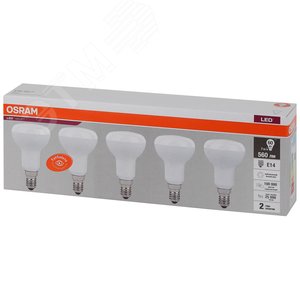 Лампа светодиодная LED 7 Вт E14 4000К 560Лм гриб 220 В (замена 60Вт) OSRAM упак 5 шт 4058075583962 LEDVANCE - 3
