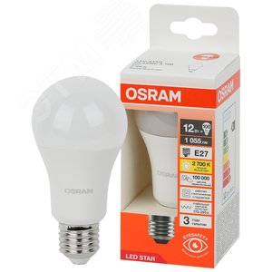 Лампа светодиодная LED Star Грушевидная 12Вт (замена 100Вт), 1055Лм, 4000К, цоколь E27 OSRAM