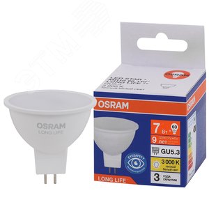 Лампа светодиодная LED 7Вт GU5.3 3000К 560Лм спот 220В (замена 60Вт) OSRAM