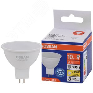 Лампа светодиодная LED 10Вт GU5.3 3000К 800Лм спот 220В (замена 75Вт) OSRAM