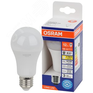 Лампа светодиодная LED 12Вт Е27 2700К 1055Лм груша 220В (замена 100Вт) OSRAM 4099854186066 LEDVANCE