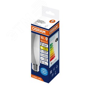 Изображение товара Лампа светодиодная свеча 10Вт 806Лм 2700К Е27 170-250В OSRAM LONG LIFE (шт)