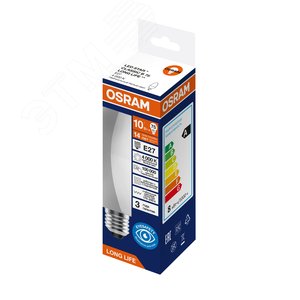 Изображение товара Лампа светодиодная свеча 10Вт 806Лм 4000К Е27 170-250В OSRAM LONG LIFE (шт)
