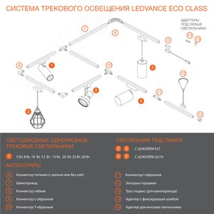 Светильник трековый ECO PENDTRACKSP 1PHGU10 BKRD 36X1RULEDV - фото 13