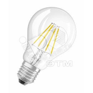 Лампа светодиодная LED 4вт Е27 теплый прозрачная FILAMENT Osram