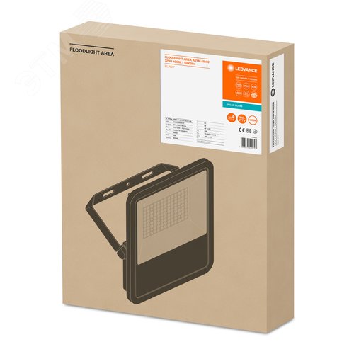 Прожектор светодиодный асимметричный ДО-72 Вт 4000К 10000м IP66 черный - фото 3