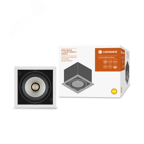 Светильник светодиодный карданный 1х30Вт 3000К 2700Лм черно-белый - фото 4