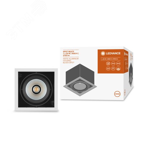 Светильник светодиодный карданный 1х30Вт 4000К 2700Лм черно-белый - фото 4