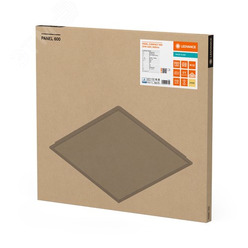 Панель светодиодная ДВО-33Вт 600х600 3000K 3630Лм CRI80 IP40/IP20 белый Compact - фото 3