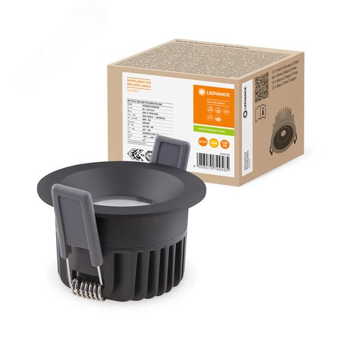 Светильник светодиодный ДВО-8Вт 3000K 8(6/4)Вт 680(80/50 процентов )лм IP44 CRI90 управляемый черный SPOT - фото 4