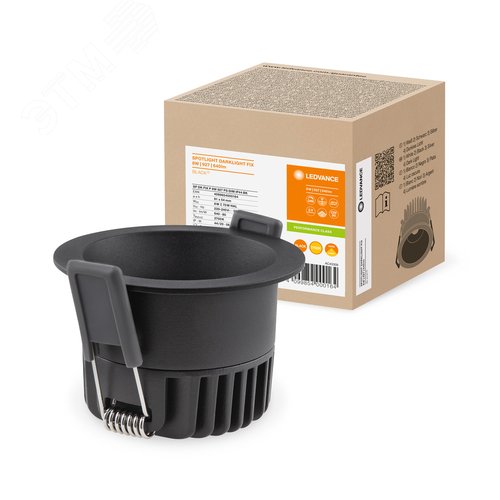 Светильник светодиодный ДВО-8Вт 2700K 8(6/4)Вт 640(80/50 процентов )лм IP44 CRI90 управляемый антибликовый защитный угол 70 град черный SPOT - фото 4