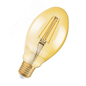Лампа светодиодная LED 4,5W Е27 Vintage 1906 CL OVAL,филамент, GOLD(замена 40Вт)теплый, золотистая Osram