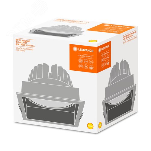 Светильник светодиодный ДВО-8Вт 3000K 650Лм IP20 черный квадрат - фото 3