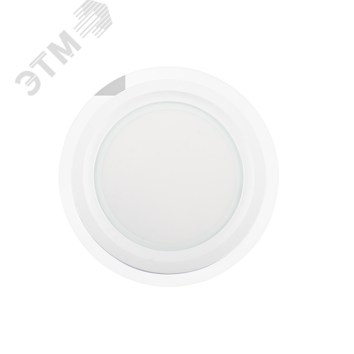 Изображение товара Встраиваемый светодиодный светильник даунлайт с декоративным стеклом ДВО 15Вт 3000К 1350Лм IP20 белый (шт)