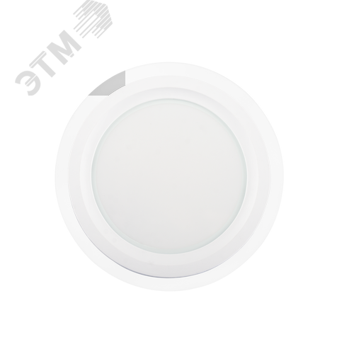 Изображение товара Встраиваемый светодиодный светильник даунлайт с декоративным стеклом ДВО 18Вт 4000К 1620Лм IP20 белый (шт)