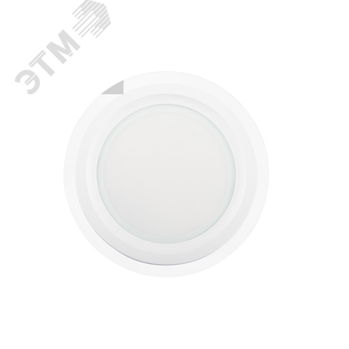 Изображение товара Встраиваемый светодиодный светильник даунлайт с декоративным стеклом ДВО 12Вт 3000К 1080Лм IP20 белый (шт)