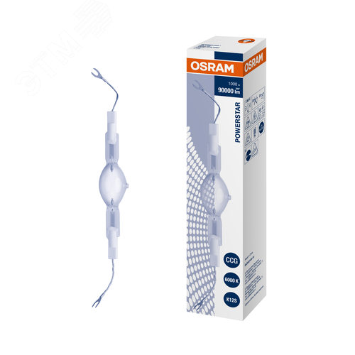 Лампа металлогалогенная МГЛ 1000вт 6100K HQI-TS 1000/D/S кабель Osram - фото 2