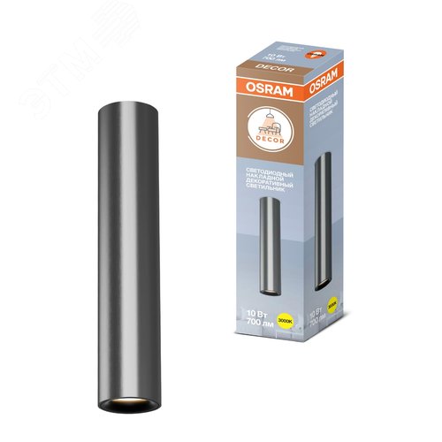 Накладной декоративный светильник OSRAM TUBE ДПО 10Вт 3000К 700Лм IP20 никель - фото 2