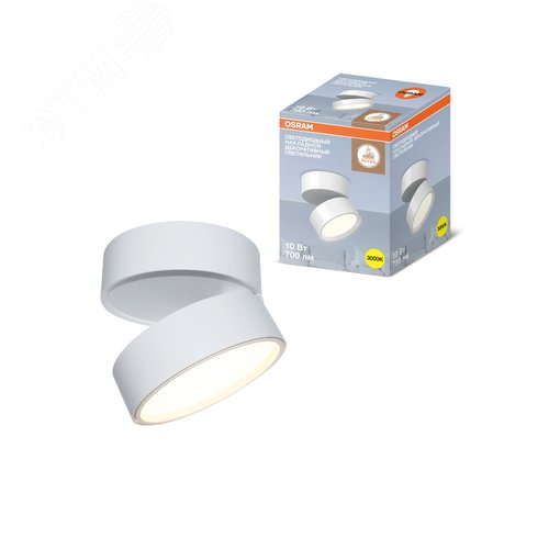 Накладной декоративный светильник OSRAM ДПО 10Вт 3000К 530Лм IP20 белый - фото 2