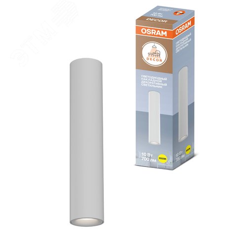 Накладной декоративный светильник OSRAM TUBE ДПО 10Вт 3000К 700Лм IP20 белый - фото 2