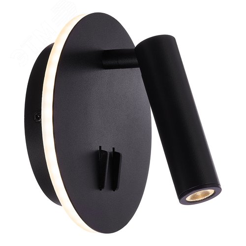 Настенно-потолочный трековый светильник OSRAM ДПО 9Вт 3000К 390Лм IP20 с подсветкой  черный - фото 2