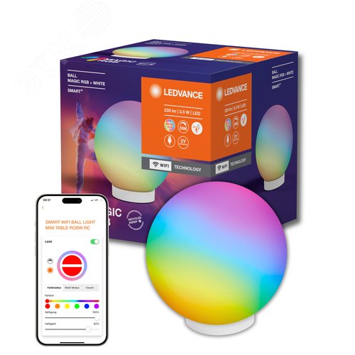 Умный светильник шар RGB LEDVANCE SMART+ настольный 3,5Вт - фото 2