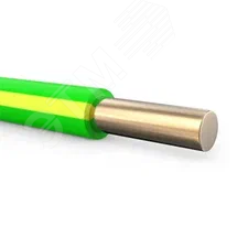 Провод силовой ПУВ 1х1 желто-зеленый однопроволочный  Электрокабель Кольчугино Холдинг Кабельный Альянс (ХКА) - превью 2