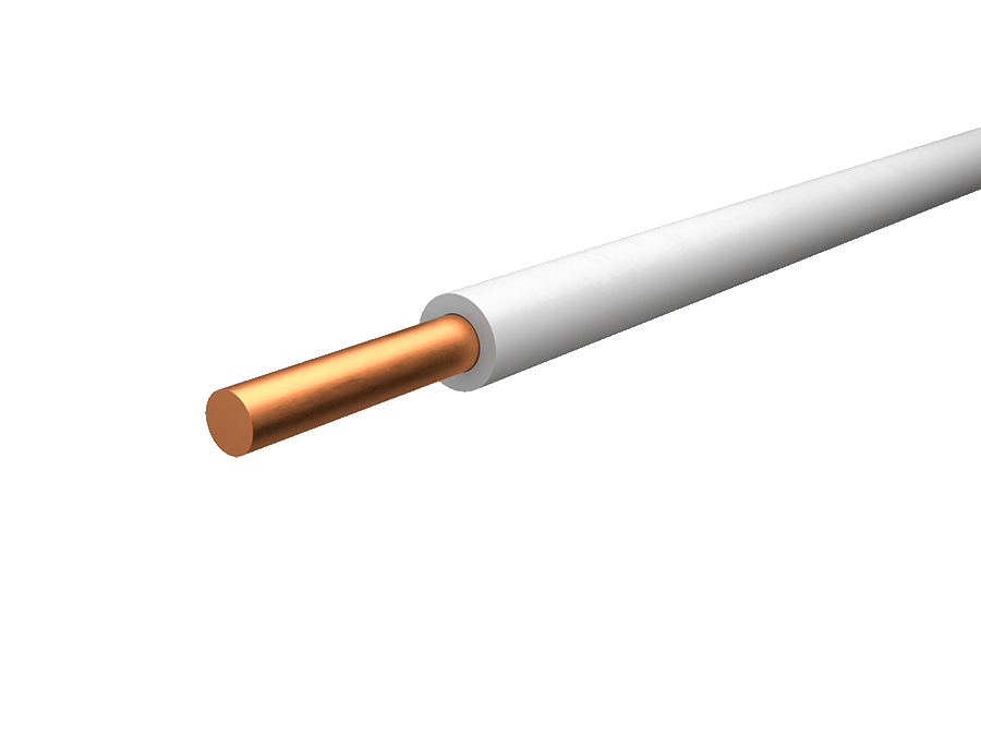 Провод силовой ПУВ 1х10 белый однопроволочный