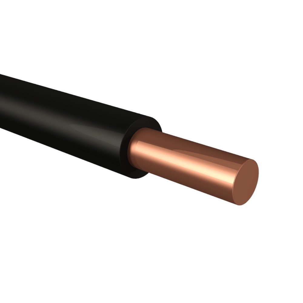 Провод силовой ПУВ 1х2.5 черный однопроволочный 100м