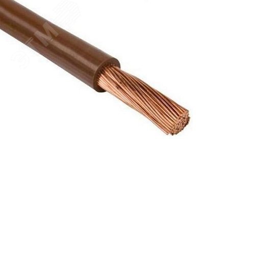 Провод силовой ПУГВ 1х1 коричневый (ПУГВ) многопроволочный 100м  Электрокабель Кольчугино Холдинг Кабельный Альянс (ХКА) - превью 2