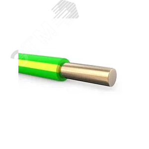 Провод силовой ПУВ 1х1.5 желто-зеленый однопроволочный 100м
