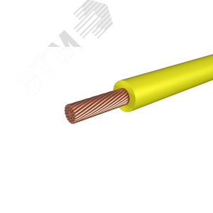 Провод силовой ПуГВ 1х0.75 желтый (100м) многопроволочный
