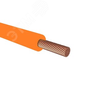 Провод силовой ПУГВнг(А)-LS 1х1 оранжевый  (100м) многопроволочный ВНИИКП - фото 1