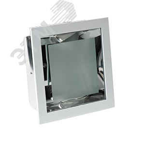 Светильник ФВО-2x18/26w G24q-2/3 без ЭПРА со стеклом серебро квадратный Presto2 S