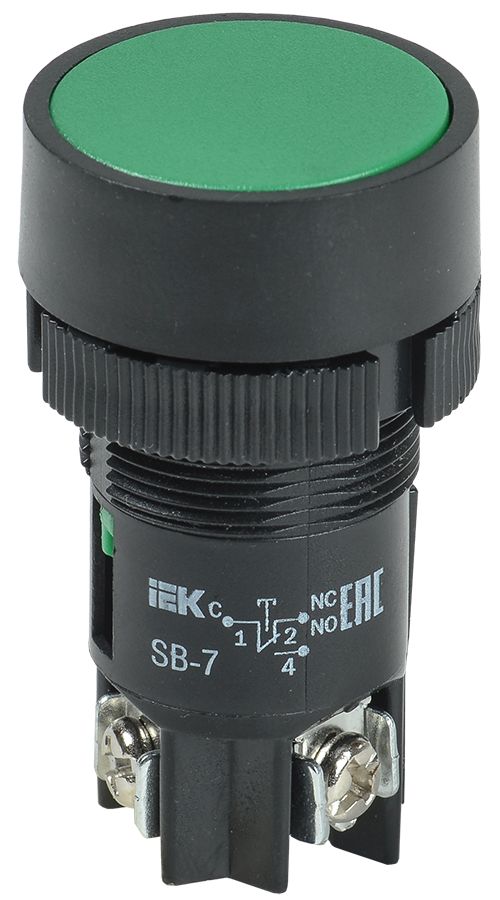 Кнопка SВ-7 ''Пуск'' зеленая d22мм/240В NO+NC