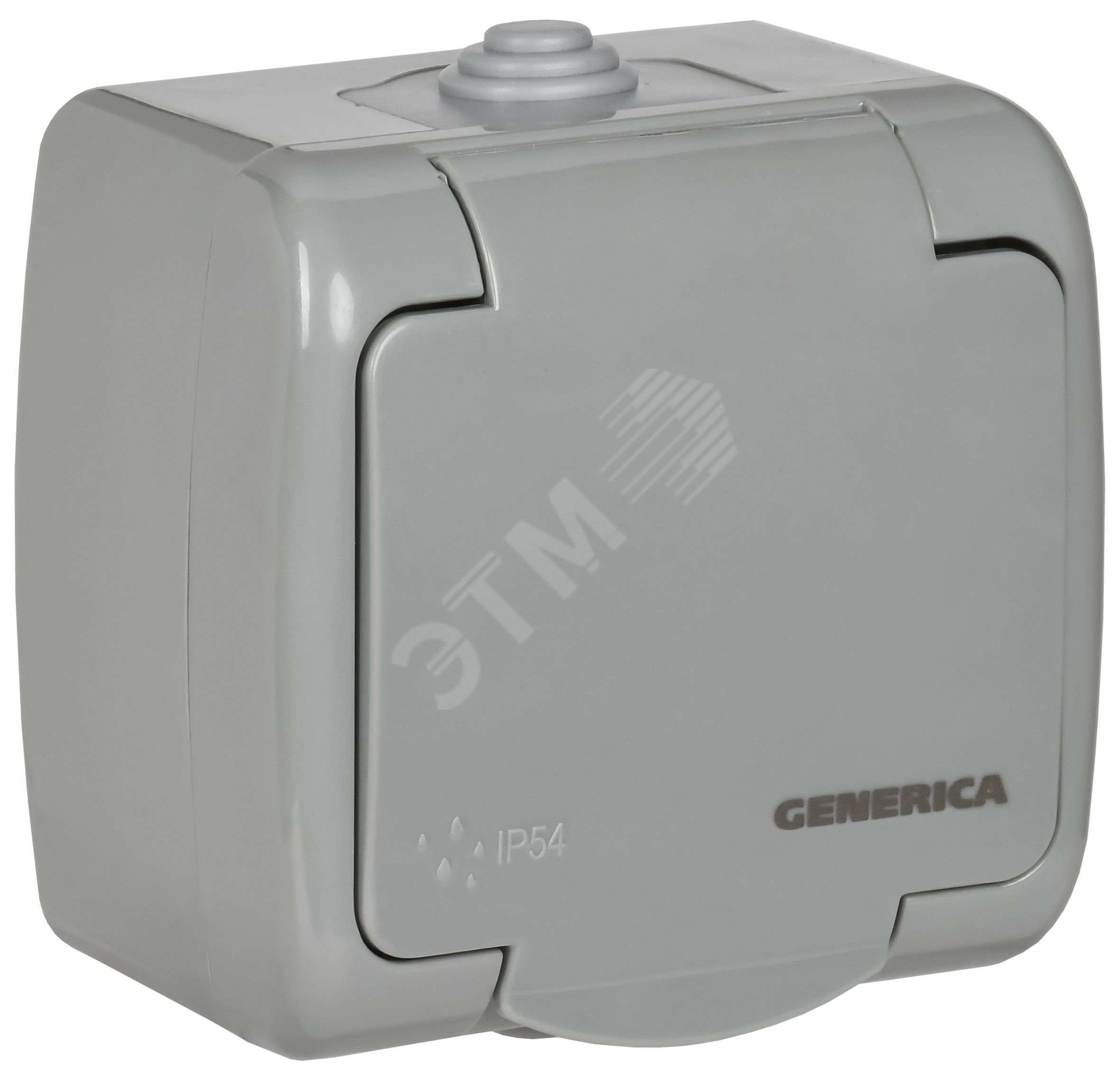 AQUATIC Розетка 1-местная с заземлением и крышкой для открытой установки 16А IP54 РСш12-2-А