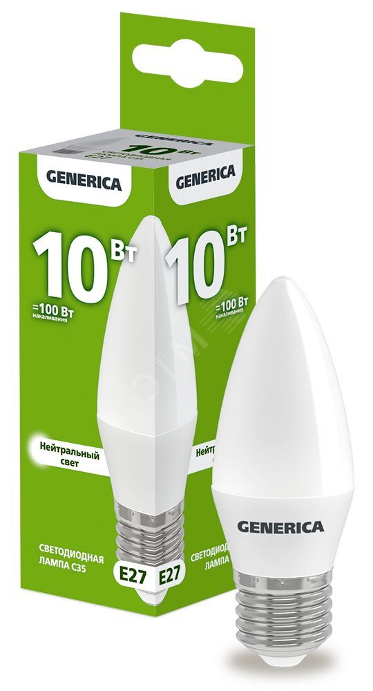 Изображение товара Лампа светодиодная C35 свеча 10Вт 230В 4000К E27 (шт) Изображение товара Лампа светодиодная C35 свеча 10Вт 230В 4000К E27 (шт)