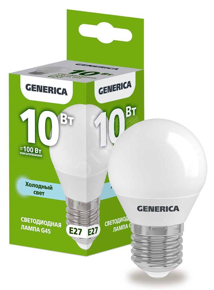 Изображение товара Лампа светодиодная G45 шар 10Вт 230В 6500К E27 (шт) Изображение товара Лампа светодиодная G45 шар 10Вт 230В 6500К E27 (шт)