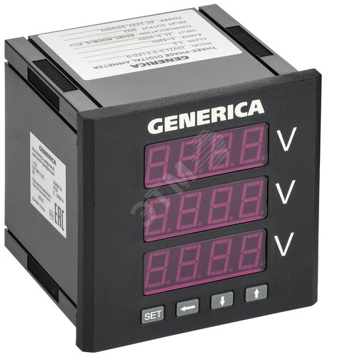 Изображение товара Вольтметр цифровой щитовой трехфазный DO RS-485 96х96мм LED (шт)