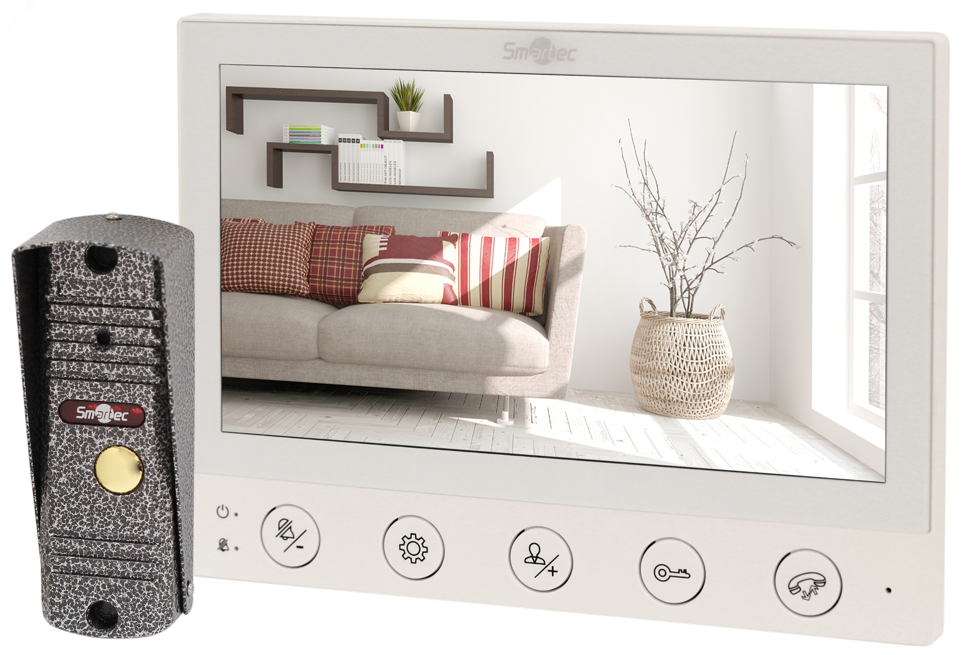 Изображение товара Комплект видеодомофона Smartec ST-MS607HS-WT с поддержкой видеокамеры