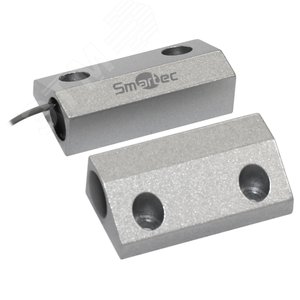 Датчик магнитоконтактный, НЗ, серебряный, накладной для металлических дверей, зазор 50 мм Smartec