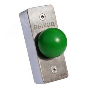 Кнопка металлическая, врезная, кнопка грибок, НЗ/НР контакты, размер 35х90 мм