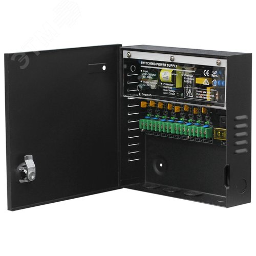 Изображение товара БП 12 VDC, 5 A, 8 каналов, металлический корпус, черный (шт)