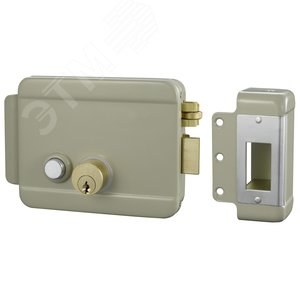 Изображение товара Замок электромеханический накладной,универсальный DIN, цилинр снаружи и изнутри (шт)