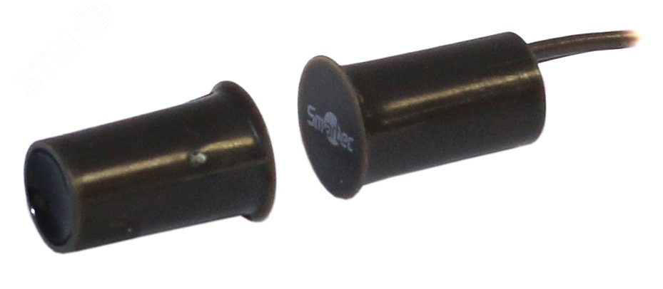 Датчик магнитоконтактный, НЗ, коричневый, врезной для деревянных дверей, миниатюрный, зазор 25 мм ST-DM010NC-BR Smartec