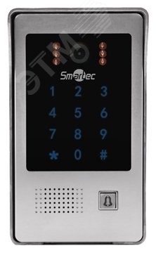 Блок вызывной видеодомофона со встроенным считывателем EM и клавиатурой, 600 ТВЛ, 4-х проводная линия связи, ИК подсветка, серебряный ST-DS406C-SL Smartec