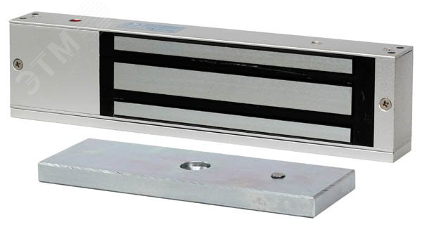 Изображение товара Замок электромагнитный, мониторинг, СИД, внутреннее исполнение, 12 VDC / 500мА или 24VDC / 250мА, усилие 350 кг. (шт)