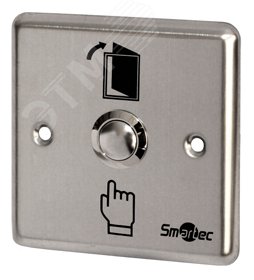 Кнопка металлическая, врезная, НЗ/НР контакты, размер 90х90 мм ST-EX110 Smartec