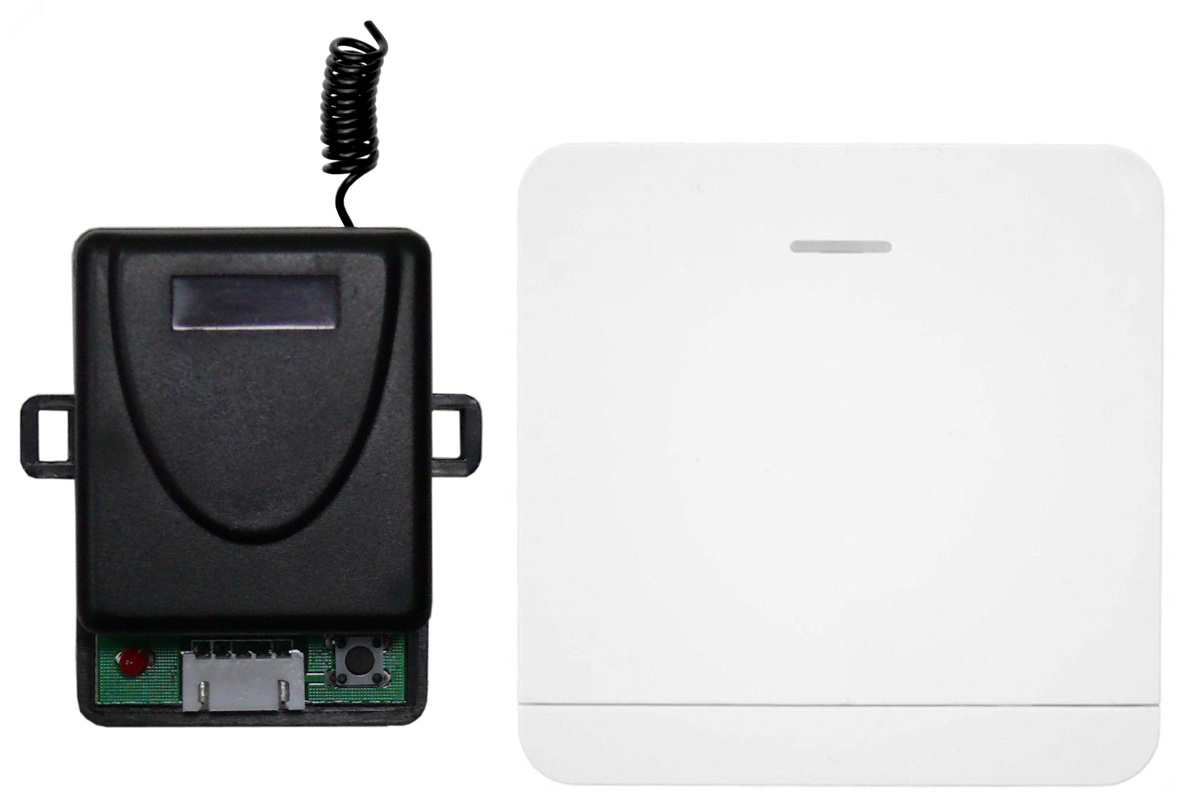 Изображение товара Комплект управления по радиоканалу (приемник + радиоканальная накладная кнопка), память до 30 брелоков, реле НЗ/НР (шт)