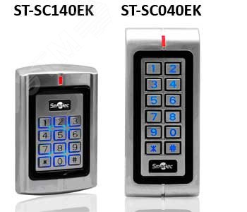 Контроллер автономный со встроенными считывателем EM и и клавиатурой, Wiegand-вход/выход, память на 2500 пользователей, дальность 3 - 6 см, 125 кГц, мастер карты в комплекте, -30град. +60град.С, 12-24 В DC, 60мА, металлический корпус, IP68, 134х ST-SC040EK Smartec